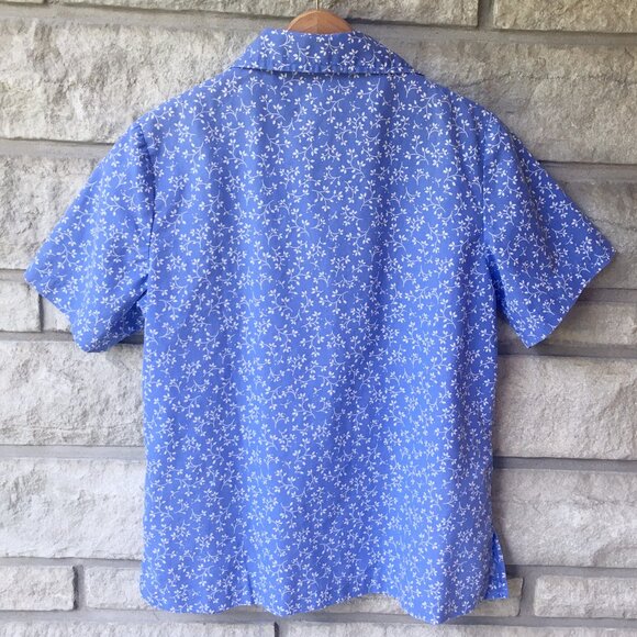 Vintage Blue Country Calico Short Sleeve Button Down - Picture 3 of 5